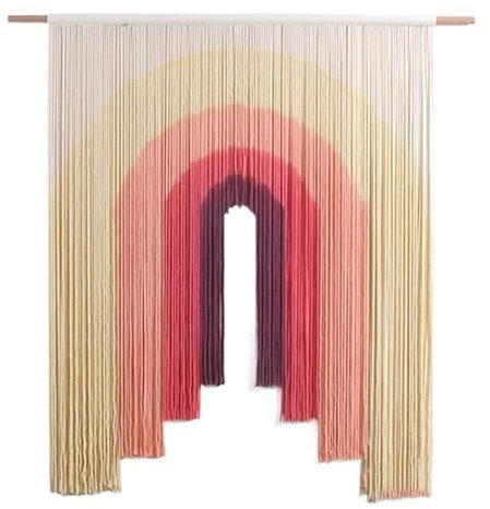 ERVDKXCOI Tapisserie tissée à la Main avec Glands Grands Rid Tapisserie Murale Moderne Minimaliste tissée à la Main en Pur Coton teinté, Pendentif Mural de Couleur irrégulière
