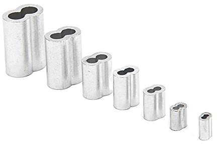 GFDSGRE Morsetti per Filo Stendibiancheria Manicotto in Alluminio Manicotto a crimpare Manicotto fermacavo Fermacavo in Alluminio Ferramenta for Fune a crimpare Morsetti Stendibiancheria(4.0mmx2pcs)