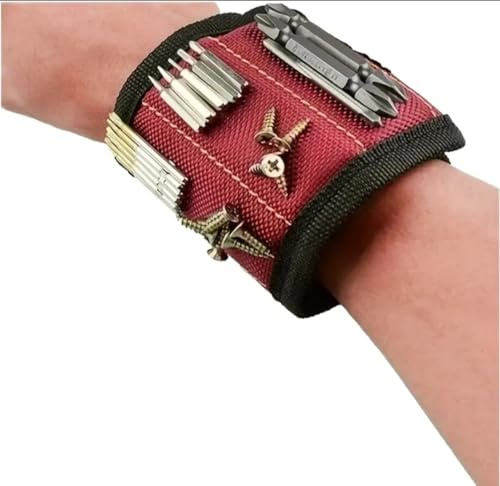 Herren Magnetarmband mit 15 superstarken Magneten | Perfekt zum Halten von Schrauben, Bohrern und kleinen Werkzeugen | Ideales einzigartiges Geschenk für Heimwerker und Heimwerker