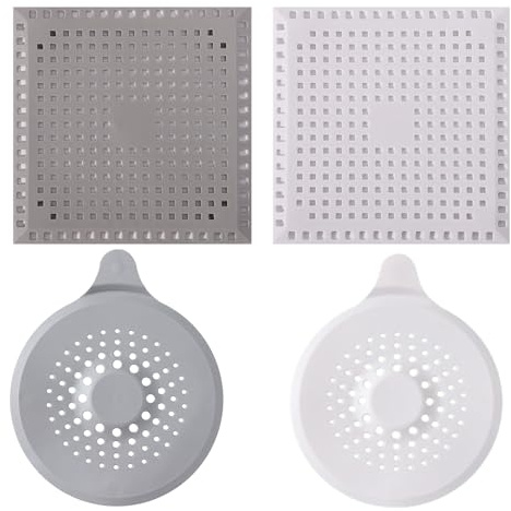 4Pcs Silicone Bathtub Stopper, 6inch Extra Large Sink Plug, Sink Filter, Bath Hair Catcher, Shower Drain Cover Hair Catcher, Drain Catcher, Universal Shower Drain Tub Stopper for Kitchen Sink Bathroom