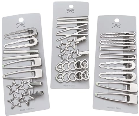 WhaleO 24 Haarspangen für Damen, 6 cm, Metall-Haarspangen, Haarklammern für Mädchen, Damen