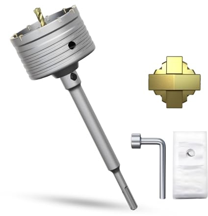 METOTY Broca hueca de 95 mm, con adaptador SDS Plus de 220 mm, para mampostería, ladrillo, hormigón, cemento, piedra concrete