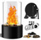 DaMohony Tabletop Fireplace, Portable Table Top Firepit with Windproof Glass, 180- Min Burn Time Tabletop Bio Ethanol Fireplace for Indoor Outdoor Home Balcony Party