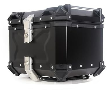 Cachpib 45L Motorbike Top Case, Aluminum Alloy Waterproof Top Box for Motorcycle Luggage Box with Security Lock, Motorcycle Helmet Luggage Storage Rear Tour Box Motorbike Trunk
