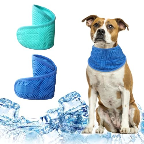 2 Pcs Dog Cooling Bandana, Dog Cooling Collar, Instant Chill Out Pet Scarf | Breathable Cooling Dog Collar, Dog Cool Collar, Summer Pets Scarf, Cooling Bandanas for Dogs Cats, for Small Medium Pets