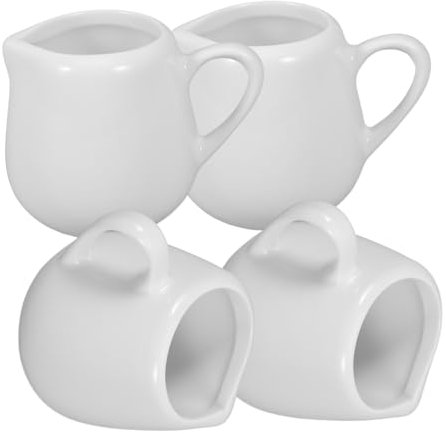 ABOOFAN 4pièces Pichets à Sauce Céramique Anse Mini Pots à Lait Pour Vinaigre Huile Pour Table Traiteurs Et Restauration