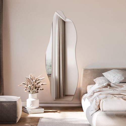 BD-Baode Ganzkörperspiegel 60x165cm Unregelmäßiger Wandspiegel,Groß Asymmetrischer Spiegel für Schlafzimmer, Ankleide(Peakform)