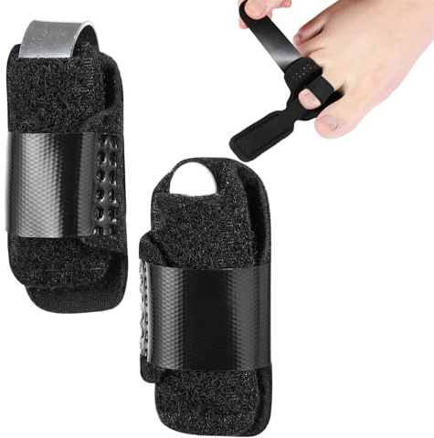 Hammer Toe Straighteners Hammertoe Corrector Reusable Broken Toe Splints Wraps with Metal Plate 2 Pcs