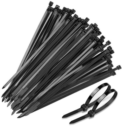 Androxeda Juego De 100 Bridas Para Cables, 200 X 4 Mm, Color Negro, Para Organizacion De Cables En Hogar, Oficina, Taller Y Automovil