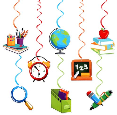 Schulanfang Deko Girlande,Einschulung Deko Spirale mit 123 | Schulkind Deko Wirbel Spiral für Schuleinführung Einschulung Hängedeko