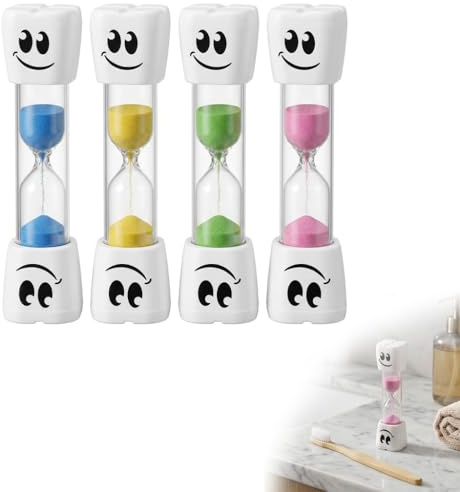 4Piezas Reloj de Arena para Cepillarse los Dientes, Reloj de Arena de 2 Minutos, Adecuado para Juegos de Cocina Oficina Cepillado de Dientes Duradero para NiñOs y GestióN Del(Azul Amarillo Verde Rojo)