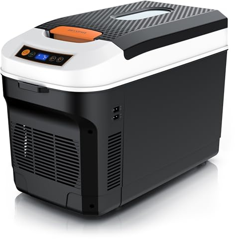 Brandson - Kühlbox elektrisch 21L – 230 V Netzspannung und 12 V KFZ Auto Bordspannung – kühlt und wärmt – Temperatureinstellung von -18°C bis +65°C – Herabkühlen ca 20°C unter der Umgebungstemperatur