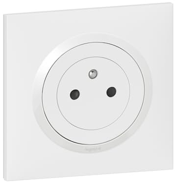 Legrand 600735 Prise de courant 2P+T Surface dooxie one 16A livrée avec plaque carrée blanche et griffes