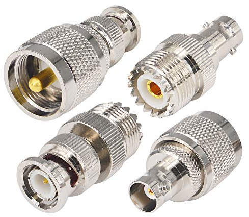 YILIANDUO CB Funk antenne Adapter BNC zu UHF PL Stecker-Buchse 4er‑Set | PL BNC Adapter BNC auf PL für CB Funkantenne Ham Radio Walkie Talkie Handheld Two Way Radio