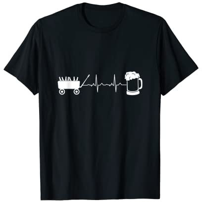 Vatertag - Bier und Bollerwagen Pulsschlag für Männer T-Shirt