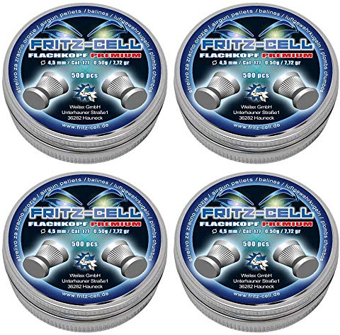 Fritz-Cell Diabolos 4,5 mm Flachkopf Premium für Luftgewehr – 2000 Stück