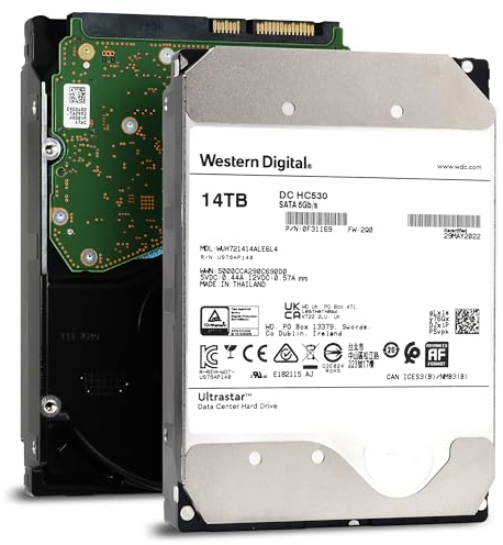 Western Digital WD Ultrastar 14TB DC HC530 SATA HDD, 3,5 Zoll interne Festplatte für Server 512 MB Cache, Enterprise Klasse (Generalüberholt)