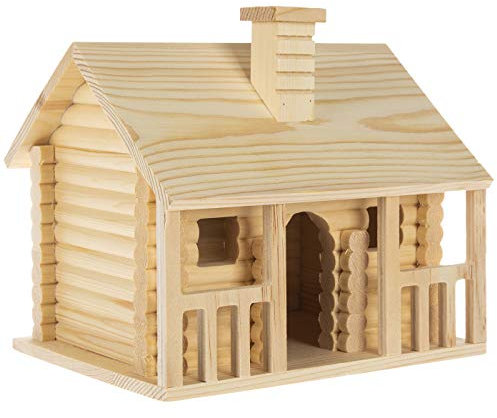 Woodpile Fun! Log Cabin Unfinished Wood Birdhouse
