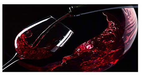 Tulup Crédence de Cuisine 100x50cm Dosseret en Verre Fond de hotte Verre de sécurité trempé Splashback Guard - Nourriture et Boissons - Rouge - Vin Rouge