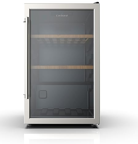 Corberó - Vinoteca CFKWC61SW | 126L | 61 Botellas | Puerta Cristal | Display LED | 2 Estantes Madera | Rango Temperatura 5-20ºC | Nevera para vinos | Negro