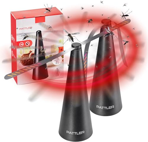 PATTLER® Mosquero – Negro | Repelente de moscas para la mesa | Protección contra insectos | Wedler de avispas | Exterior e interior | Terraza y Jardín – Ahuyenta de forma permanente moscas, mosquitos