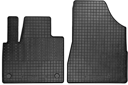 CIKCAR Set Tapis de Caoutchouc Compatible avec Mercedes Citan (W420) Box & Renault Kangoo Furgon & Nissan Townstar 2021- (2-pièces + Points de fixage)