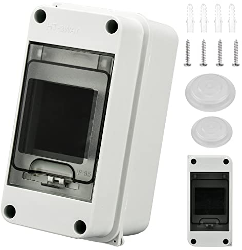 Scatola di Derivazione Elettrica da Esterna Stagna, 3 Moduli Cassetta Quadro Elettrico per Esterno, Scatola Stagna IP65 Plastica ABS Superficie, Installazione in Giardino o in Altre Aree