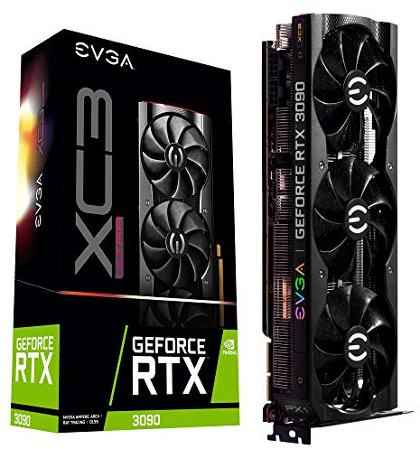 EVGA GeForce RTX 3090 XC3 Ultra Gaming 24GB GDDR6X GPU | 24GB GDDR6X, iCX3 Cooling, ARGB LED, Metal Backplate