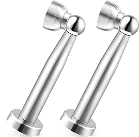 KOLAKO Mangetic,Tope de puerta de 7 pulgadas de largo para zócalos, acero inoxidable, soporte de puerta magnético de captura suave y resistente, paquete de 2 topes magnéticos