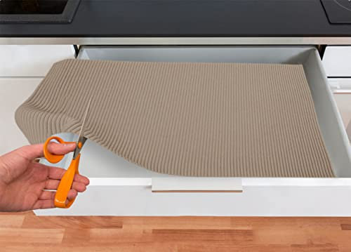 BIANCHERIAWEB Tappetino Gommato Antiscivolo Multiuso per Cassetti e Superfici Colore Tortora 65x100cm Tortora