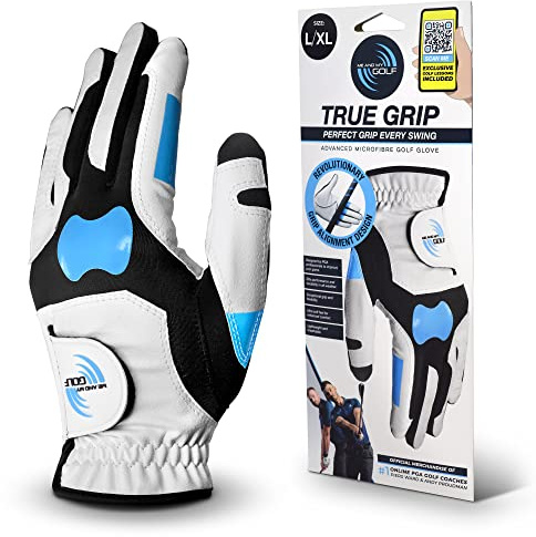 ME AND MY GOLF True Grip Trainingshandschuh — Perfekter Halt bei jedem Schwung — Größe L/XL, Weiß
