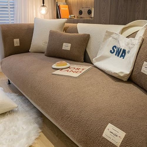 VEAI Samt Sofabezüge 1 2 3 4 Sitzer Sofabezug Couchbezug L Form Ecksofa Sofa/Couch überwurfdecke, Samt Couch Überwürfe Sofahusse Sofaüberwürfe rutschfest Sofa Abdeckung(Z,70x210cm)