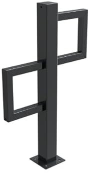 Design-Fahrradständer 2er-Set, Vierkantrohr 80 x 80 mm, aus Stahl, feuerverzinkt und pulverbeschichtet schwarz matt