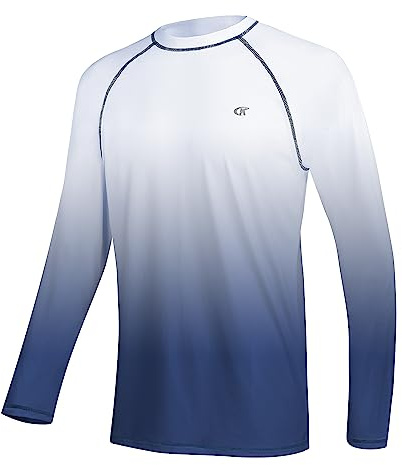 Huayuzh Rashguard UV Shirt Herren Langarmshirt Schwimm Tshirt Schnelltrocknend Atmungsaktiv Surfen Angeln Wandern Top