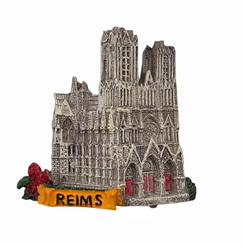 Reims Frankreich 3D-Kühlschrankmagnet, Souvenir, Geschenk, Kunstharz, handgefertigt, Reims Kühlschrankmagnet, Heim- und Küchendekorationskollektion