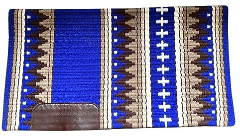 EQUIGEAR Western Show Horse Satteldecke aus neuseeländischer Wolle, Western-Design, handgefertigte Satteldecke, Wollpolster, Sensor Flex (Anpassung möglich), WI05 (34x38)