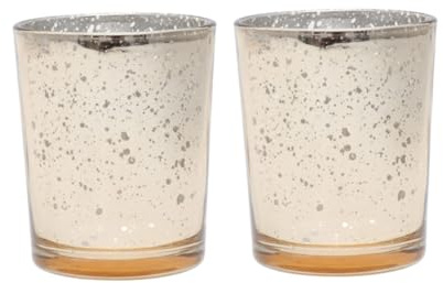 VINTORKY 2pièces Porte-Bougie Verre Doré De Récipients Décoratifs pour Bougies Chauffe-Plat Centre De Table Élégant pour Mariage Et Événements