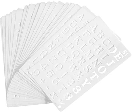 Yheonver 20 Packung Buchstaben und Zahlen Schablonen Wiederverwendbare Alphabet Schablonen Journal Liefert Vorlagen für Kinder Zeichnung