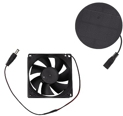 Mumusuki Solarpanel-Abluftventilator, Geräuscharmer, Energiesparender Solar-Mini-Ventilator für Hühnerstall-Gewächshaus, ABS-Material, weiß, 1 Stück