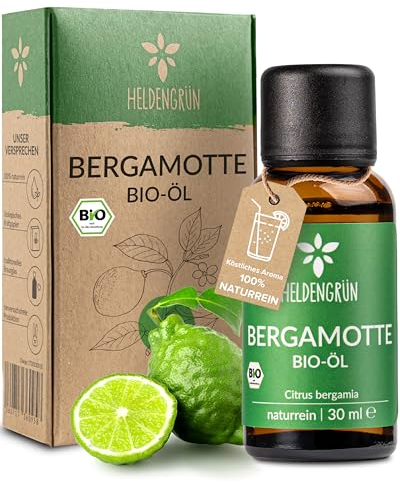 Heldengrün® BIO Bergamotte Öl [100% NATURREIN] Kaltgepresst aus echten Bergamotten - Reines Bergamottenöl zum Verzehr - Bergamot Oil