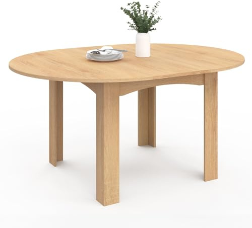 IDMarket - Table à Manger Extensible Ronde Dona 110-150 cm façon hêtre