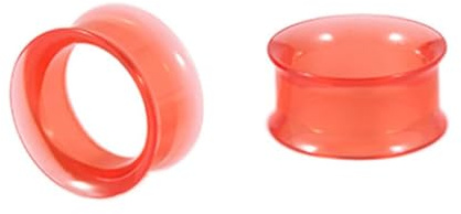 Homxi 2er Set 10mm Plug Tunnel,Ear Plugs Tunnel Acryl Ohr Plugs 00G Rund Hohl Tunnel Set Rot
