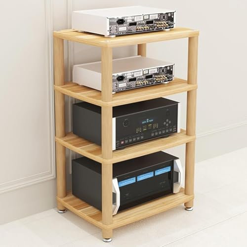 MegLob Stand De Medios AV, Video De Audio Hifi Media Soport, Gabinete Independiente De Almacenamiento De Medios, Estante De Consola De Videojuegos De Reproductor De CD,Oak color 60 * 48 * 89cm