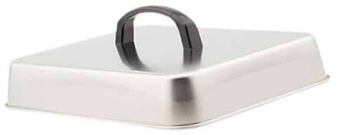 TAIZhiChen Cloche à Fromage, Couvercle à Burger, Couvercle Vapeur Rectangulaire, Couvercle Universel en Acier Inoxydable pour Barbecue, Teppanyaki, 31x24x5cm