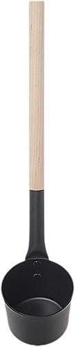 Mestolo da sauna in alluminio da 400 ml con manico in legno per sauna e vasca da bagno