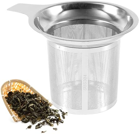 Tee-Sieb,Edelstahl Kaffeefilter Sieb - Feinmaschiger Tee- und Kaffeefilter mit Griff für Zuhause Büro Küche Auto Reisen Camping