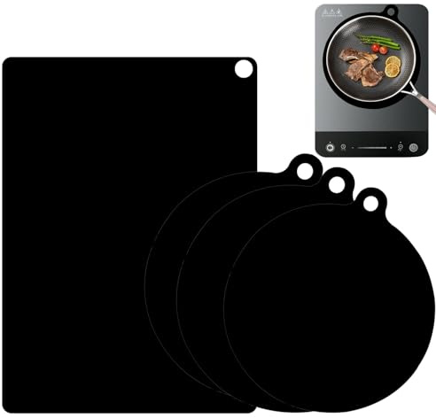 Tapis Protection Plaque Induction 0.7 mm, en Silicone, 4 Pcs | Résistant à la Chaleur Jusqu'à 240 °C, Réduisez Rayures sur la Surface