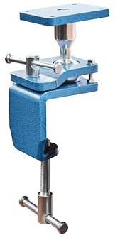 HEUER Kugelklammer – für Schraubstock 100 mm/Compact-Schraubstock 120 (Abmessungen 12 x 8 x 28 cm, Gewicht 2,8 kg, Stahl, pulverbeschichtet, Blau) 119110