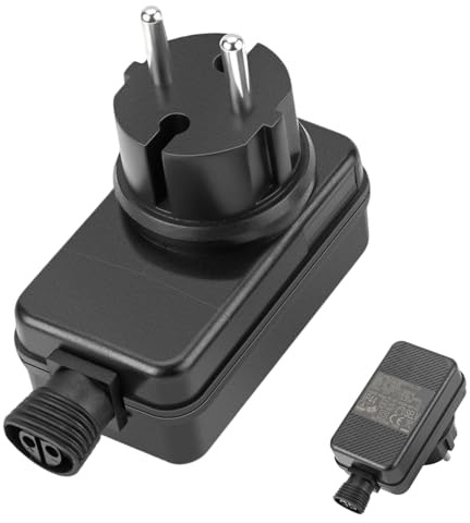 Transformateur d'alimentation LED 12 V 2 A - Étanche IP44 - Adaptateur basse tension - Prise UE pour guirlandes lumineuses LED, stalactites, décoration de Noël, lampes de rideau, balcon