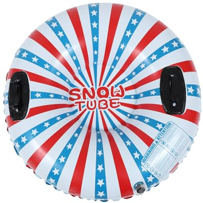 GOOHOCHY Aufblasbarer Tube Extra Dickes PVC Schneerutschkissen mit Zwei Griffen Kältebeständig und Langlebig Outdoor Schneespielzeug für Erwachsene im Winter